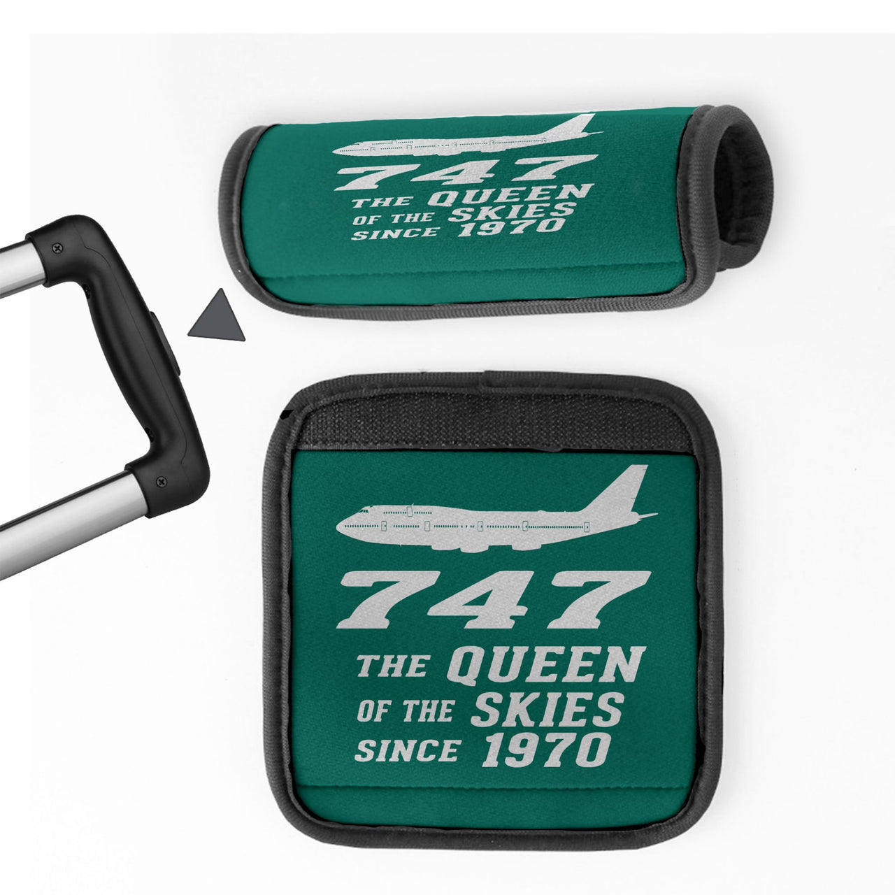 Boeing 747 - Queen of the Skies (2) Designed Neoprene Luggage Handle Covers