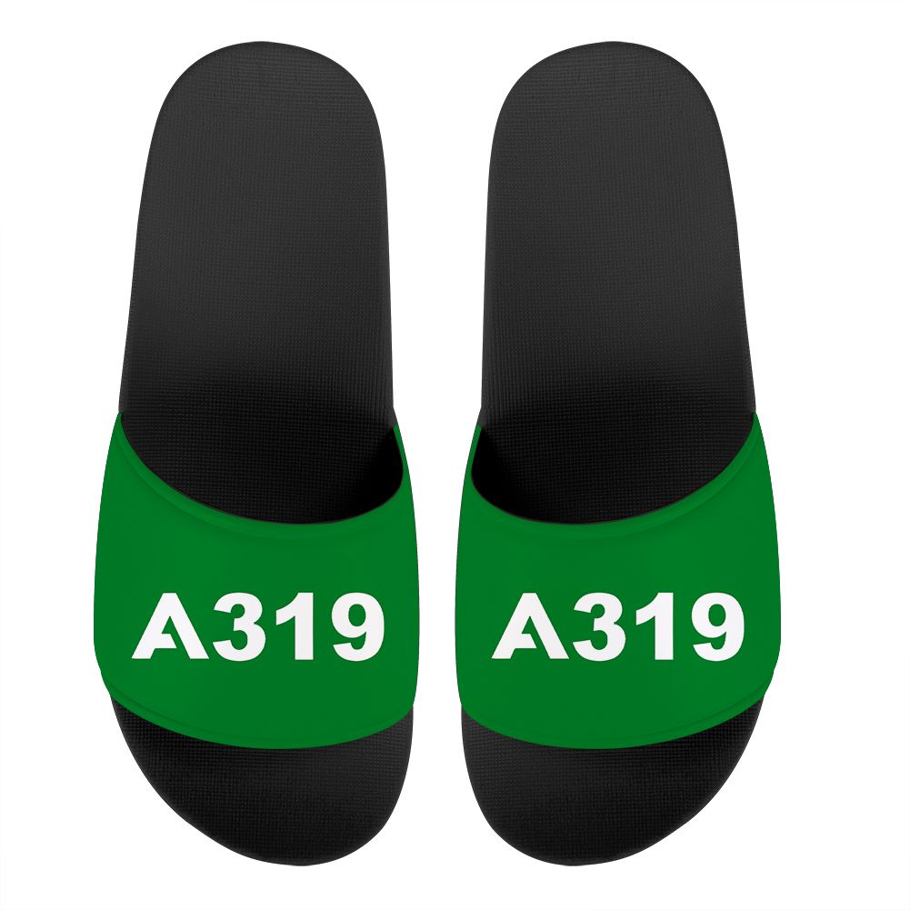 A319 Flat Text Designed Sport Slippers