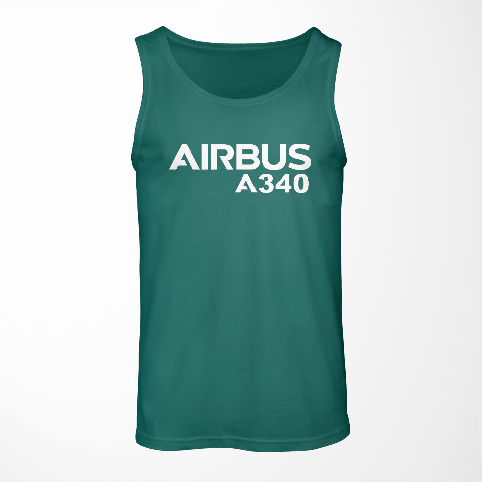Airbus A340 & Text Designed Tank Tops
