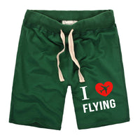 Thumbnail for I Love Flying Designed Cotton Shorts