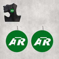 Thumbnail for ATR & Text Designed Wooden Drop Earrings