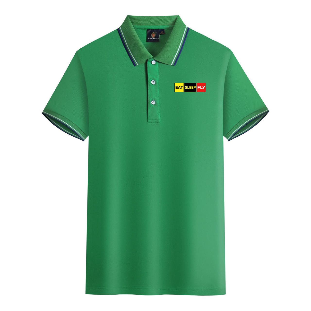 Eat Sleep Fly (Colourful) Designed Stylish Polo T-Shirts