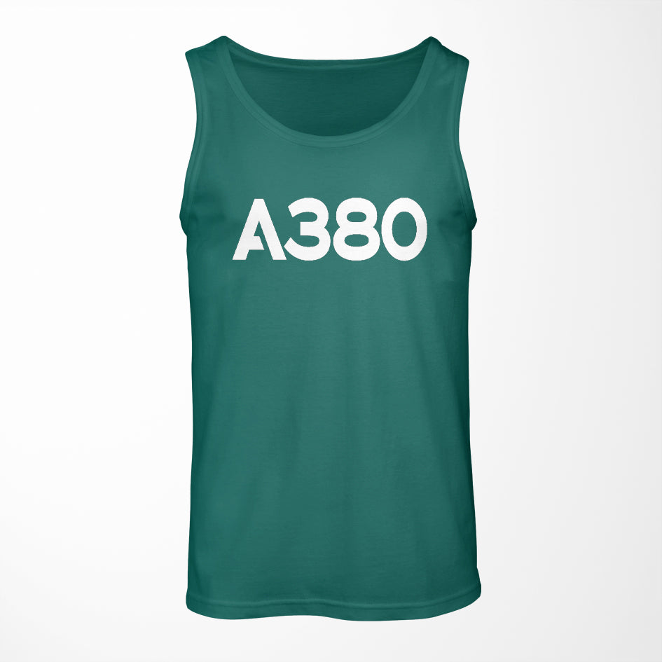 A380 Flat Text Designed Tank Tops