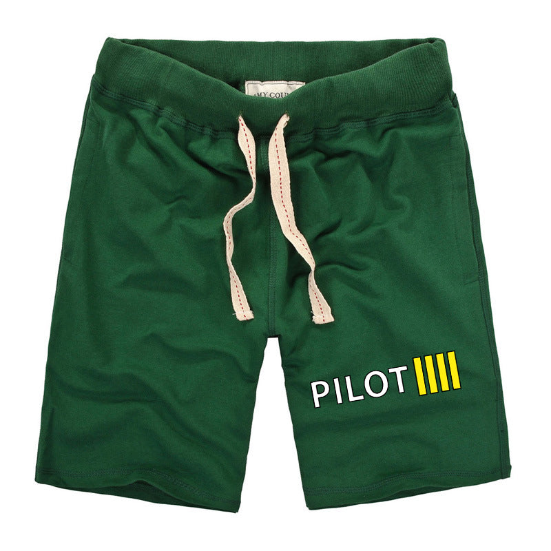 Pilot & Stripes (4 Lines) Designed Cotton Shorts