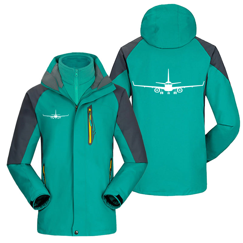 Embraer E-190 Silhouette Plane Designed Thick Skiing Jackets
