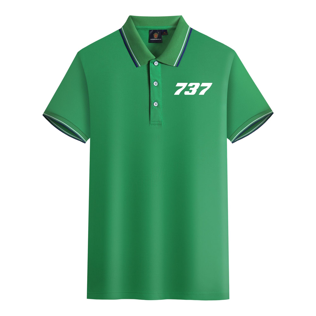 737 Flat Text Designed Stylish Polo T-Shirts