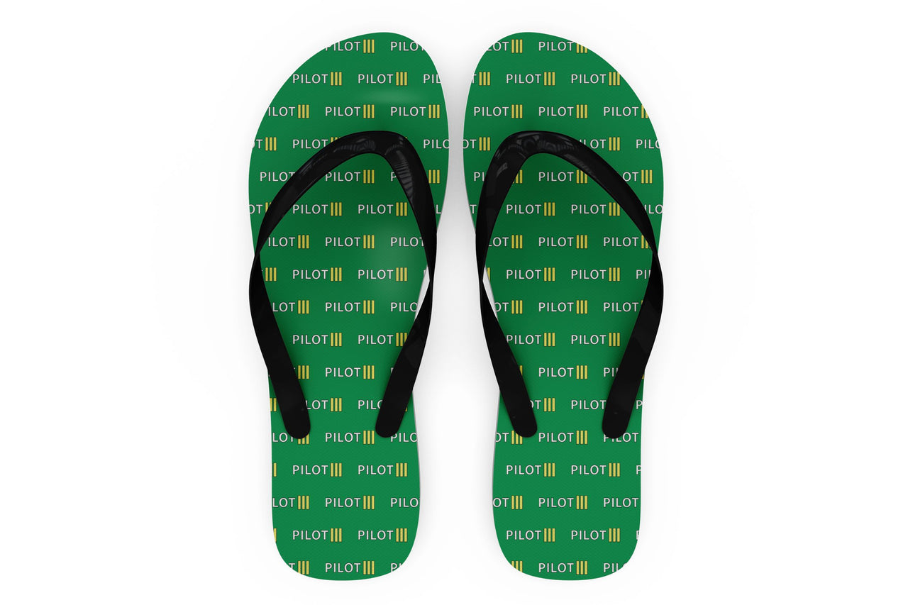 Pilot & Stripes (3 Lines) Designed Slippers (Flip Flops)