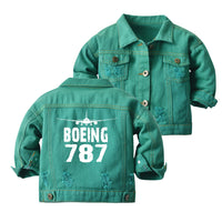 Thumbnail for Boeing 787 & Plane Designed Children Denim Jackets