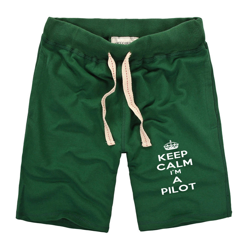 Keep Calm I'm a Pilot Designed Cotton Shorts