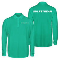 Thumbnail for Gulfstream & Text Designed Long Sleeve Polo T-Shirts (Double-Side)