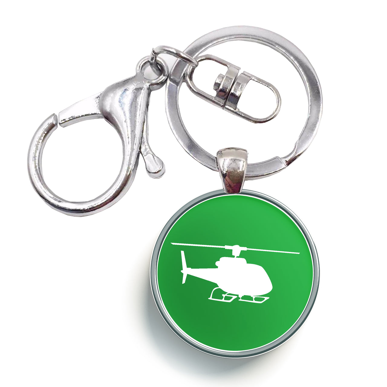 Helicopter Designed Circle Key Chains