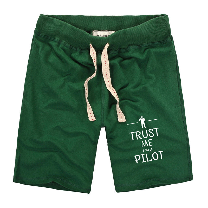 Trust Me I'm a Pilot Designed Cotton Shorts