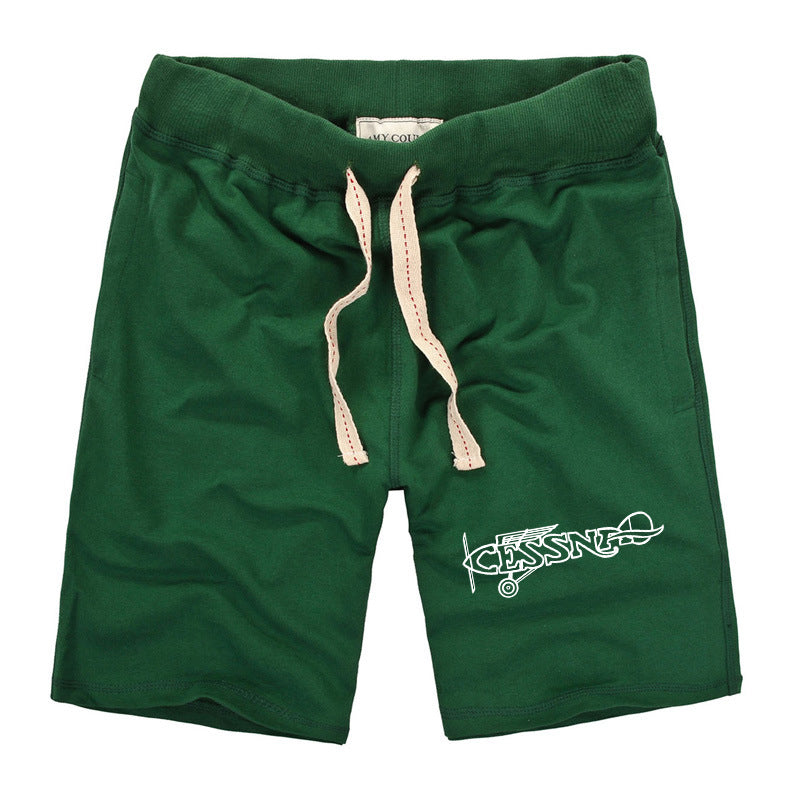Special Cessna Text Designed Cotton Shorts