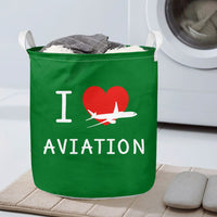 Thumbnail for I Love Aviation Designed Laundry Baskets