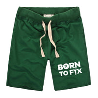 Thumbnail for Born To Fix Airplanes Designed Cotton Shorts