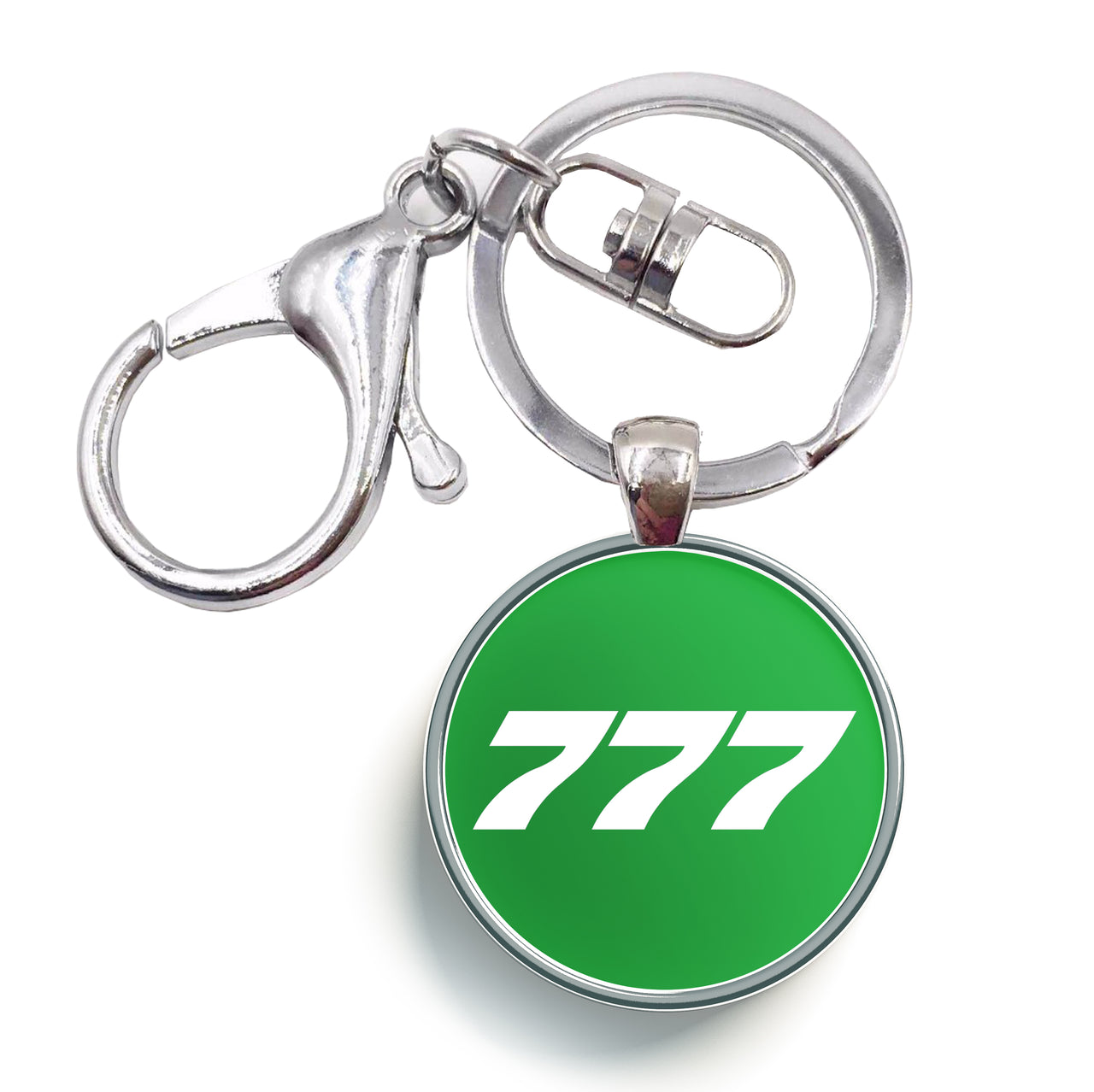 777 Flat Text Designed Circle Key Chains