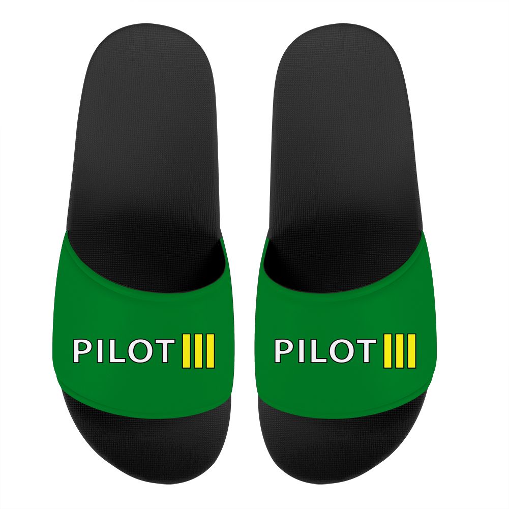 Pilot & Stripes (3 Lines) Designed Sport Slippers