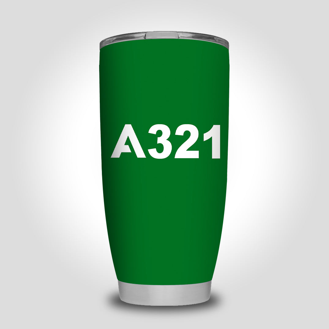 A321 Flat Text Designed Tumbler Travel Mugs