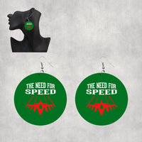 Thumbnail for The Need For Speed Designed Wooden Drop Earrings
