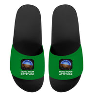 Thumbnail for Mind Your Attitude Designed Sport Slippers