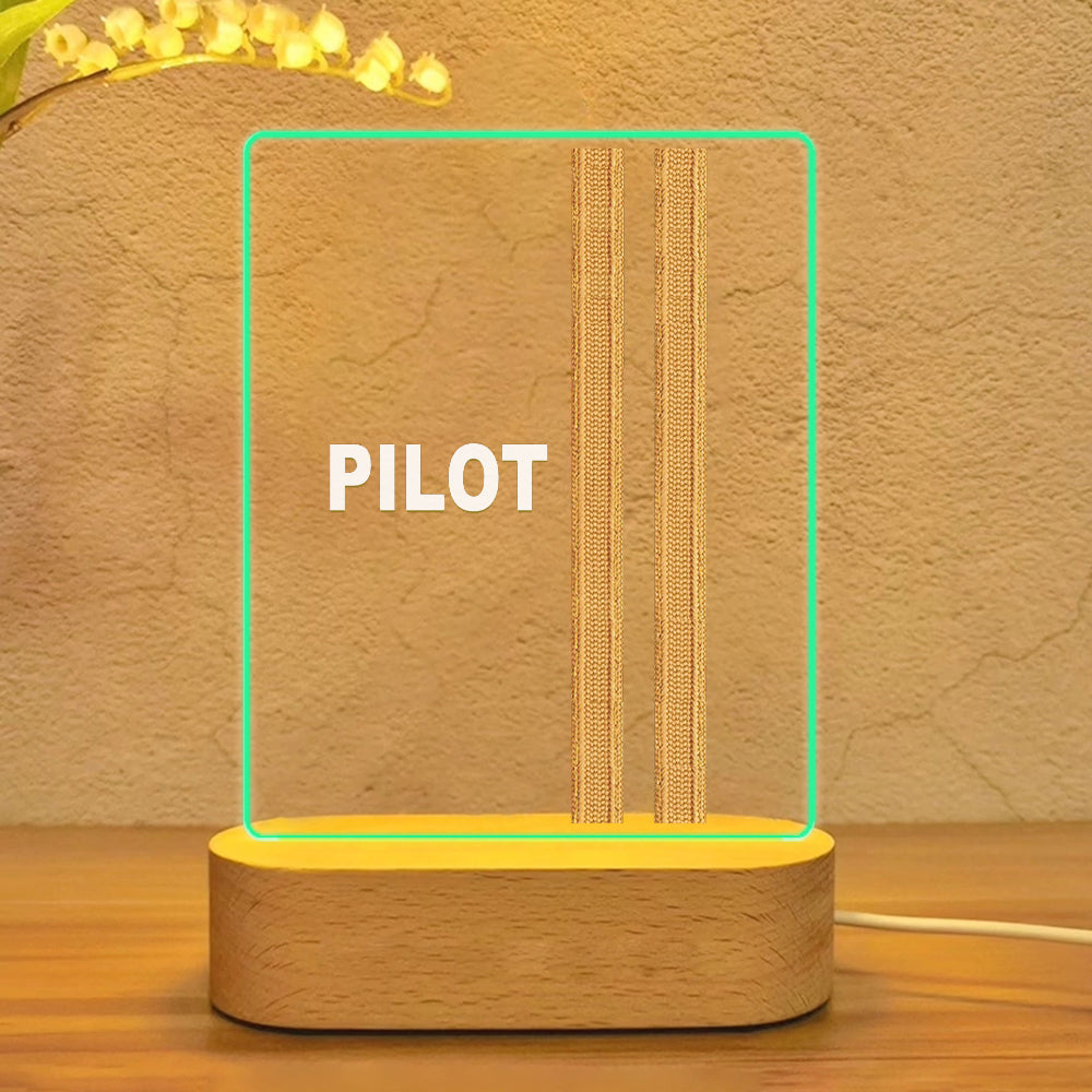 PILOT & Epaulettes 2 Lines Designed Night Lamp