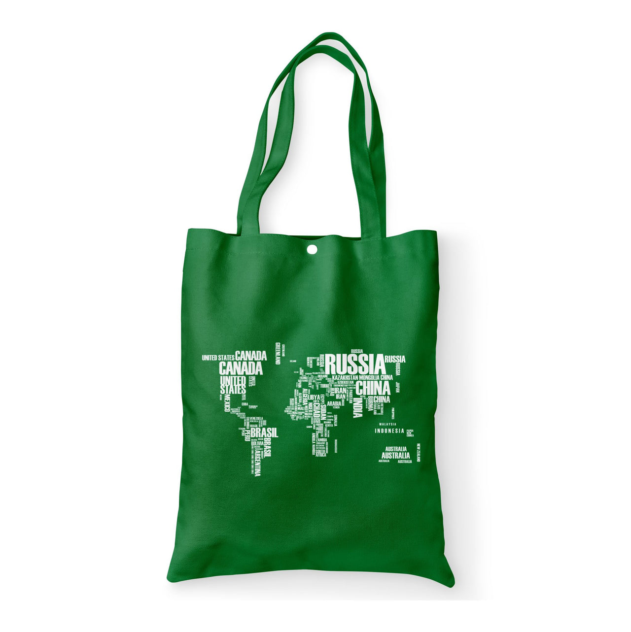 World Map (Text) Designed Tote Bags