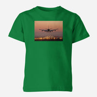 Thumbnail for Landing Boeing 747 During Sunset Designed Children T-Shirts