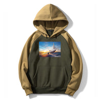 Thumbnail for Airplane Flying over Big Buildings Designed Colourful Hoodies