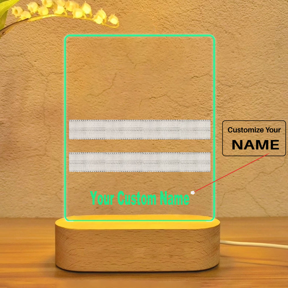 Pilot Epaulettes (Silver) 2 Lines Designed Night Lamp