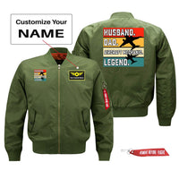 Thumbnail for Husband & Dad & Aircraft Mechanic & Legend Designed Pilot Jackets (Customizable)