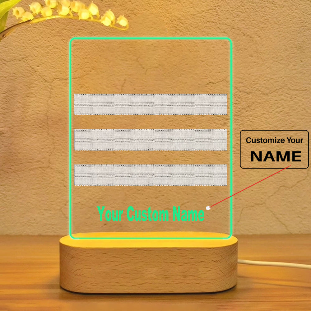 Pilot Epaulettes (Silver) 3 Lines Designed Night Lamp