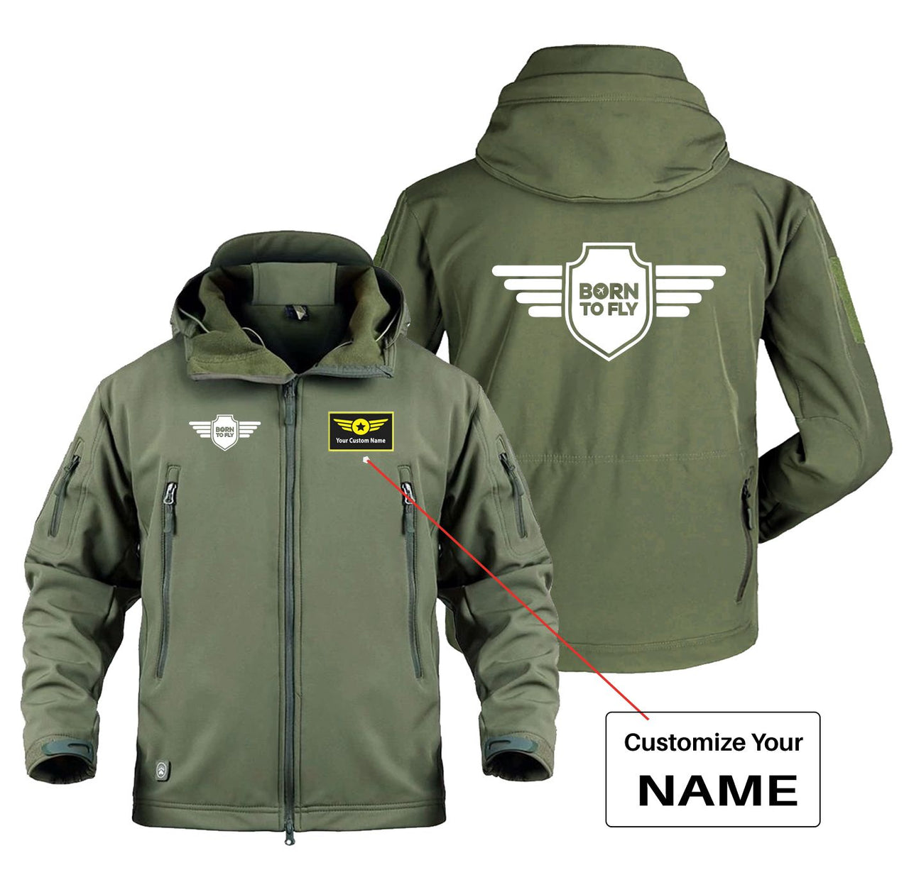 Born To Fly & Badge Designed Military Jackets (Customizable)