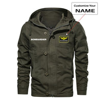 Thumbnail for Bombardier & Text Designed Cotton Jackets