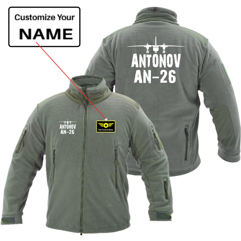 Antonov AN-26 & Plane Designed Fleece Military Jackets (Customizable)
