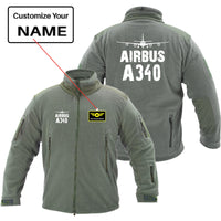 Thumbnail for Airbus A340 & Plane Designed Fleece Military Jackets (Customizable)
