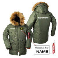 Thumbnail for Gulfstream & Text Designed Parka Bomber Jackets