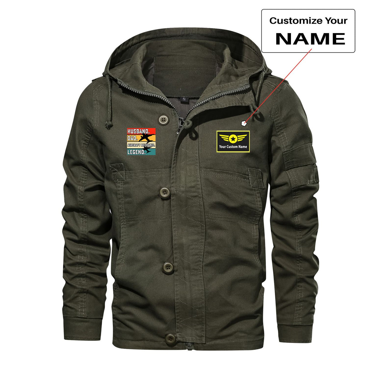 Husband & Dad & Aircraft Mechanic & Legend Designed Cotton Jackets