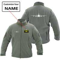 Thumbnail for Boeing 747 Silhouette Designed Fleece Military Jackets (Customizable)