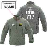 Thumbnail for Boeing 717 & Plane Designed Fleece Military Jackets (Customizable)