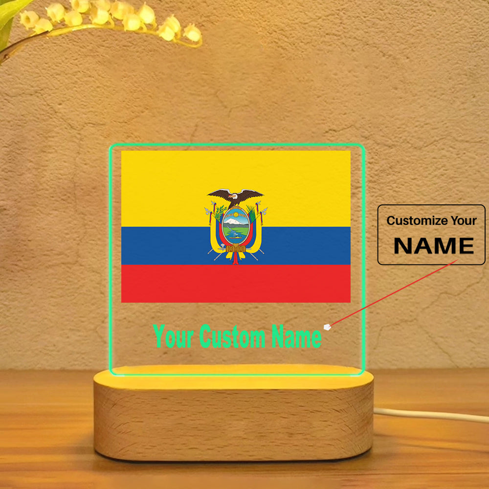 Ecuador Flag Designed Night Lamp