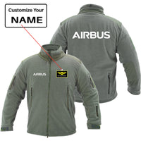 Thumbnail for Airbus & Text Designed Fleece Military Jackets (Customizable)