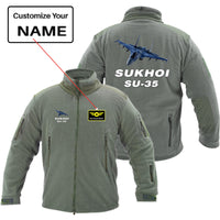Thumbnail for The Sukhoi SU-35 Designed Fleece Military Jackets (Customizable)