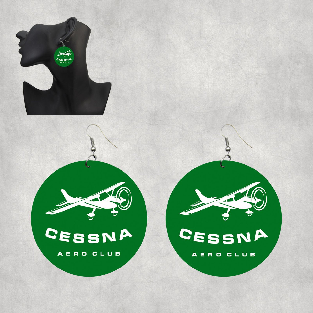 Cessna Aeroclub Designed Wooden Drop Earrings