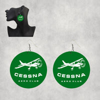Thumbnail for Cessna Aeroclub Designed Wooden Drop Earrings