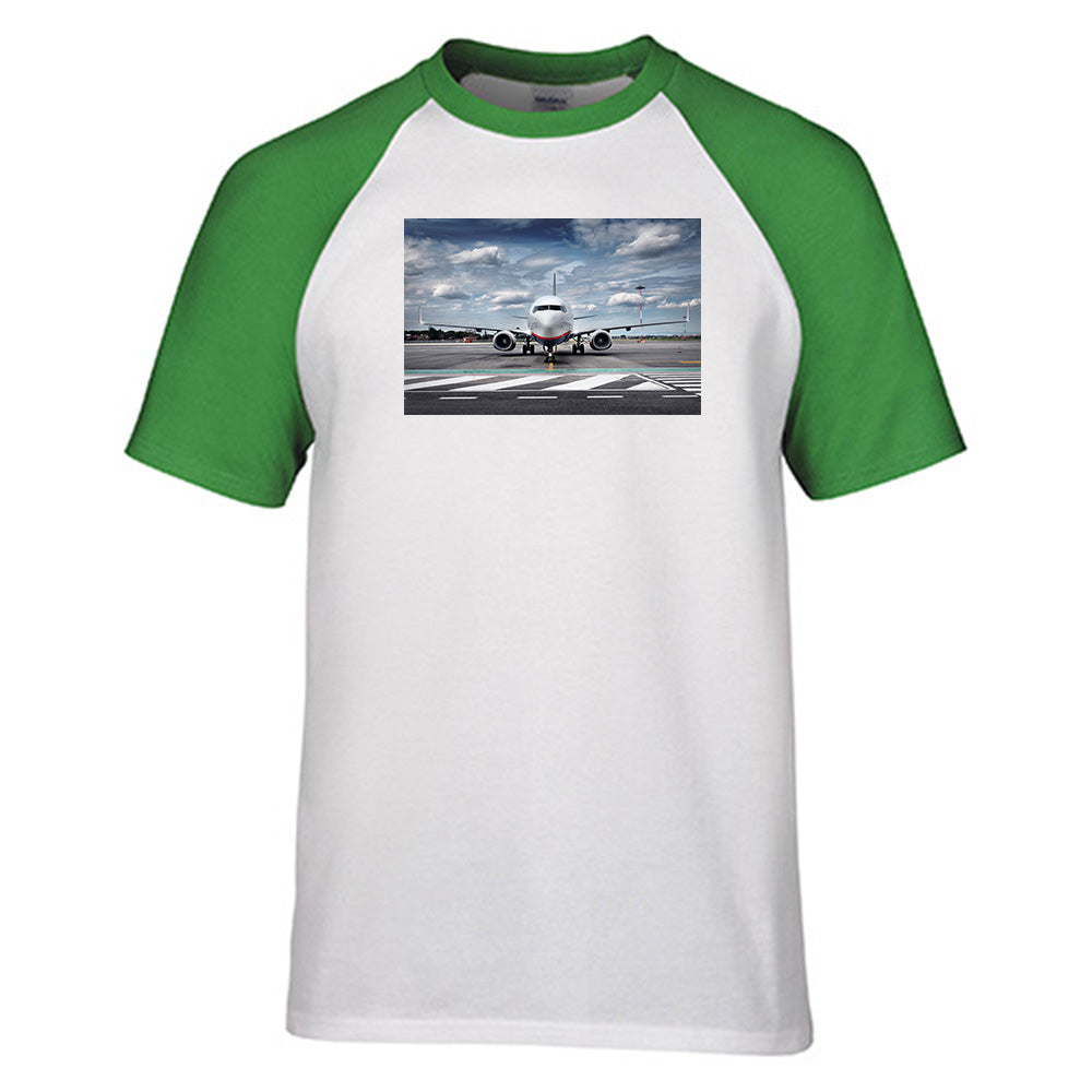 Amazing Clouds and Boeing 737 NG Designed Raglan T-Shirts