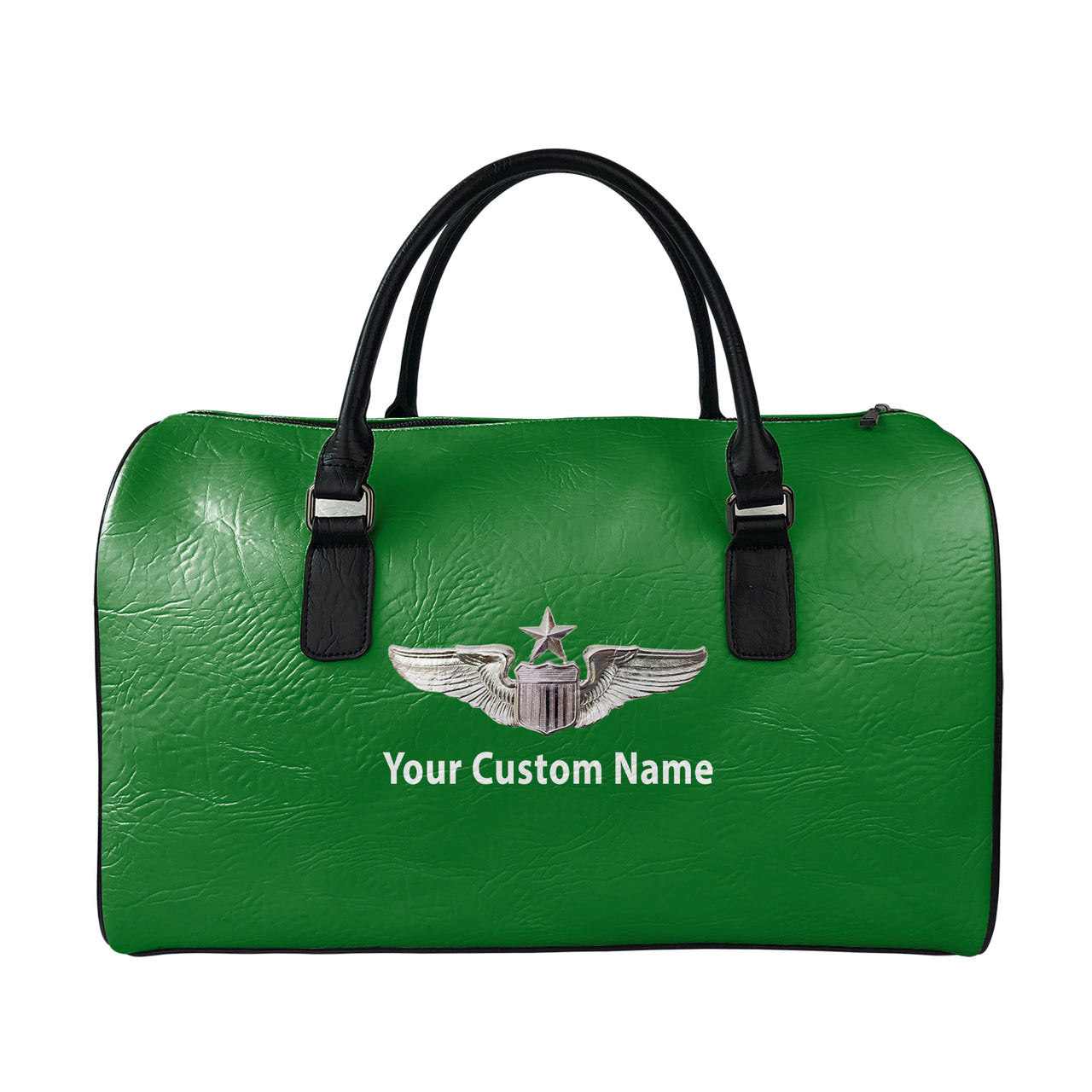Custom Name (US Air Force & Star) Designed Leather Travel Bag