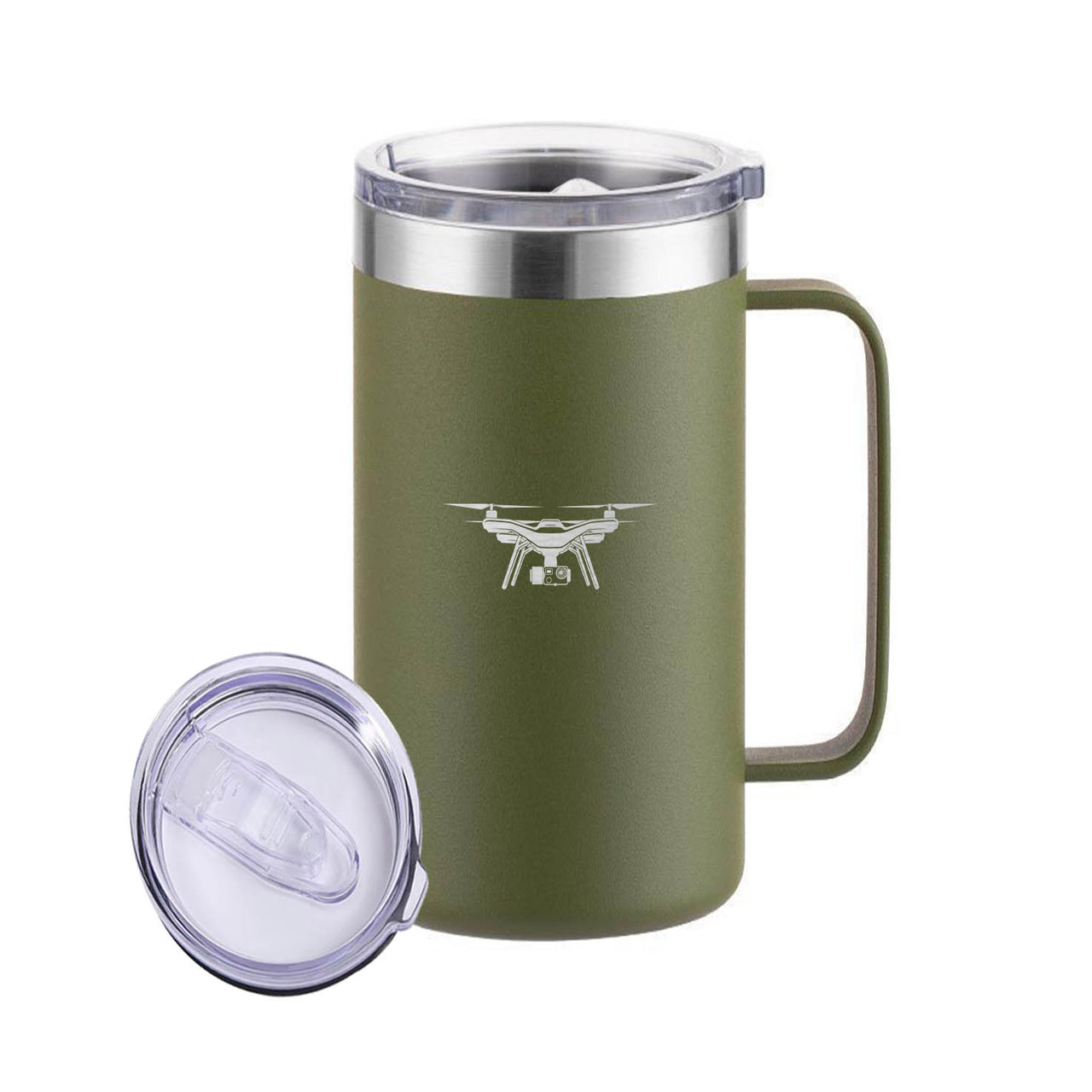 Drone Silhouette Designed Stainless Steel Beer Mugs
