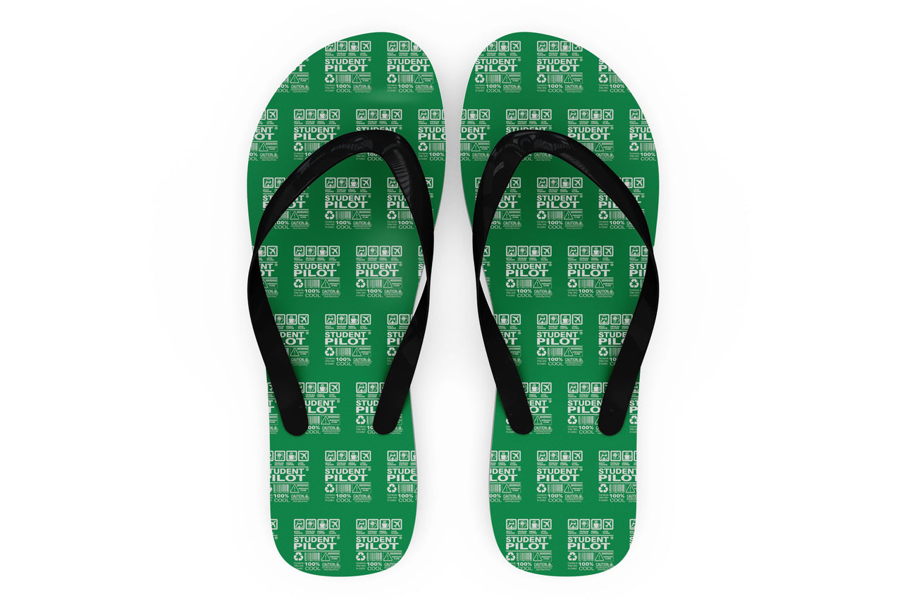 Student Pilot Label Designed Slippers (Flip Flops)