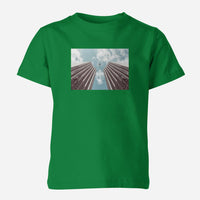 Thumbnail for Airplane Flying over Big Buildings Designed Children T-Shirts