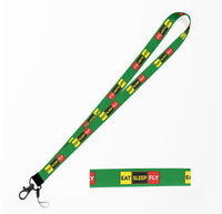 Thumbnail for Eat Sleep Fly (Colourful) Designed Lanyard & ID Holders